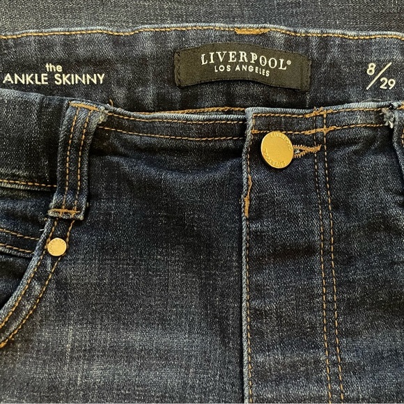 Liverpool Los Angeles Gia Glider Ankle Skinny Stretch Blue Denim Jean Size 8/29 - Picture 8 of 10